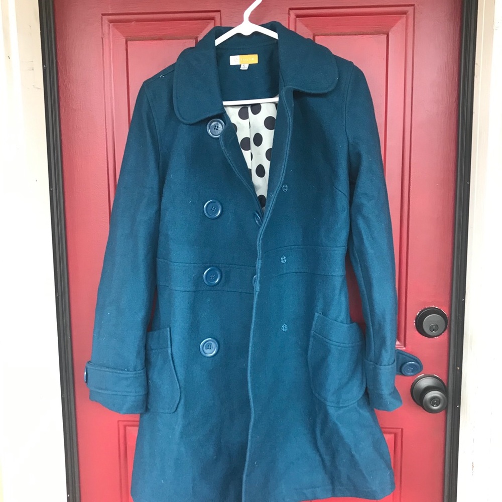 Tulle Teal Pea Coat